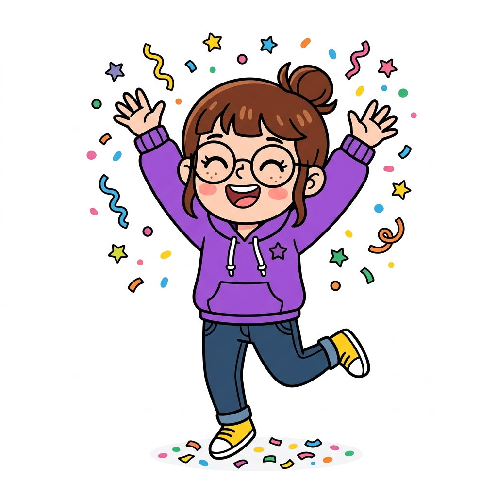 Cheering Dev Cartoon